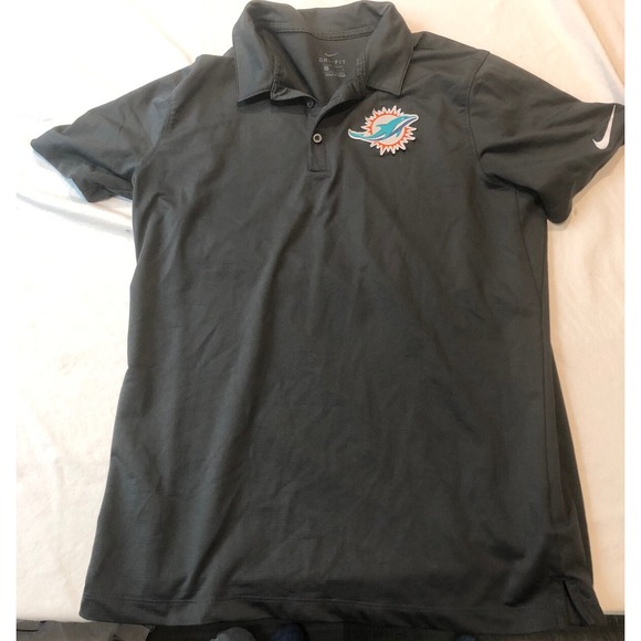 Miami Dolphins NFL Nike‎ Dri-Fit Sideline Polo Shirt Gray Large - Picture 1 of 6